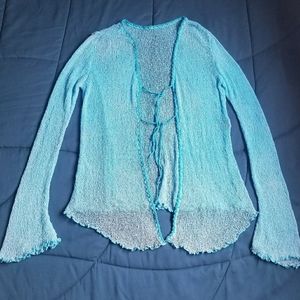 Mesh Blue Drap/Bolero Blouse